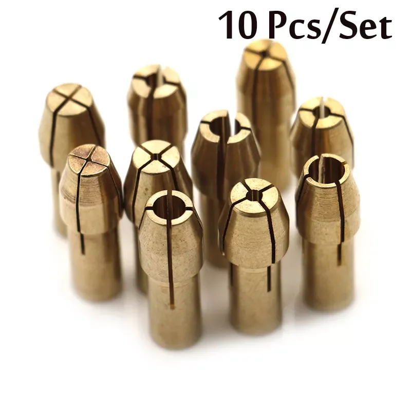 

10pcs Drill Chucks Adapter Collets Quick Chuck for DREMEL Brass Collect Drilling Power Hand Rotory Power Tool 2.9-3.2mm shank