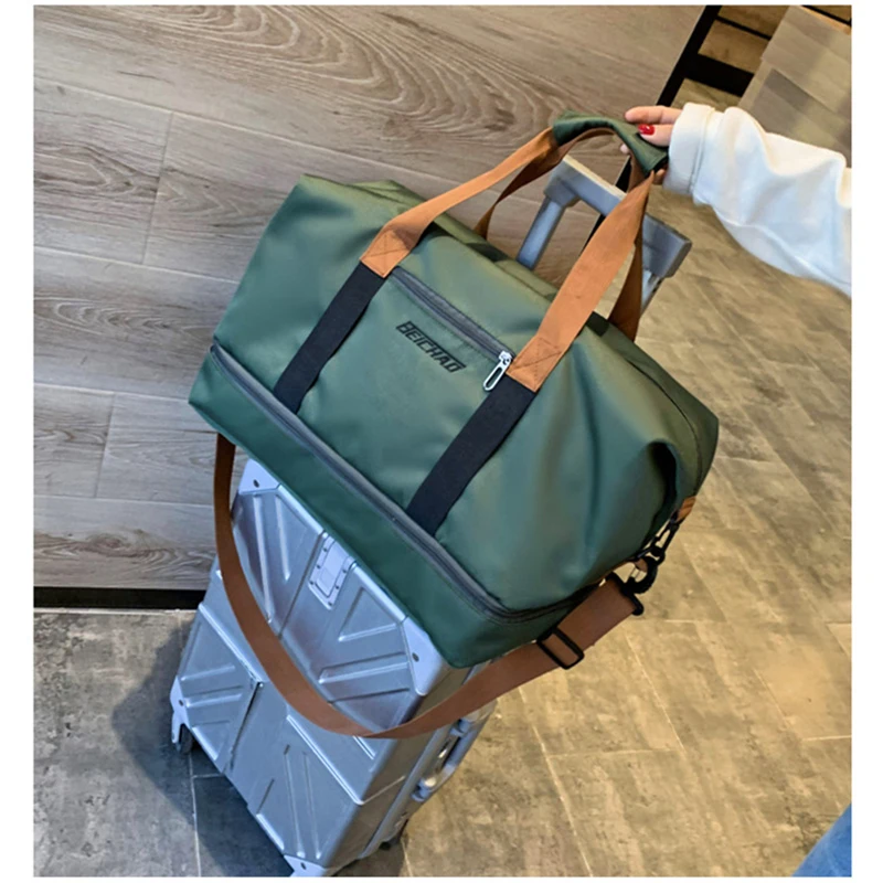 Valise Bag for Women Gym Fitness Yoga Travel Luggage Handbag Cross Duffle Sports Shoes Shoulder Weekend Swim Wet and Dry Bag