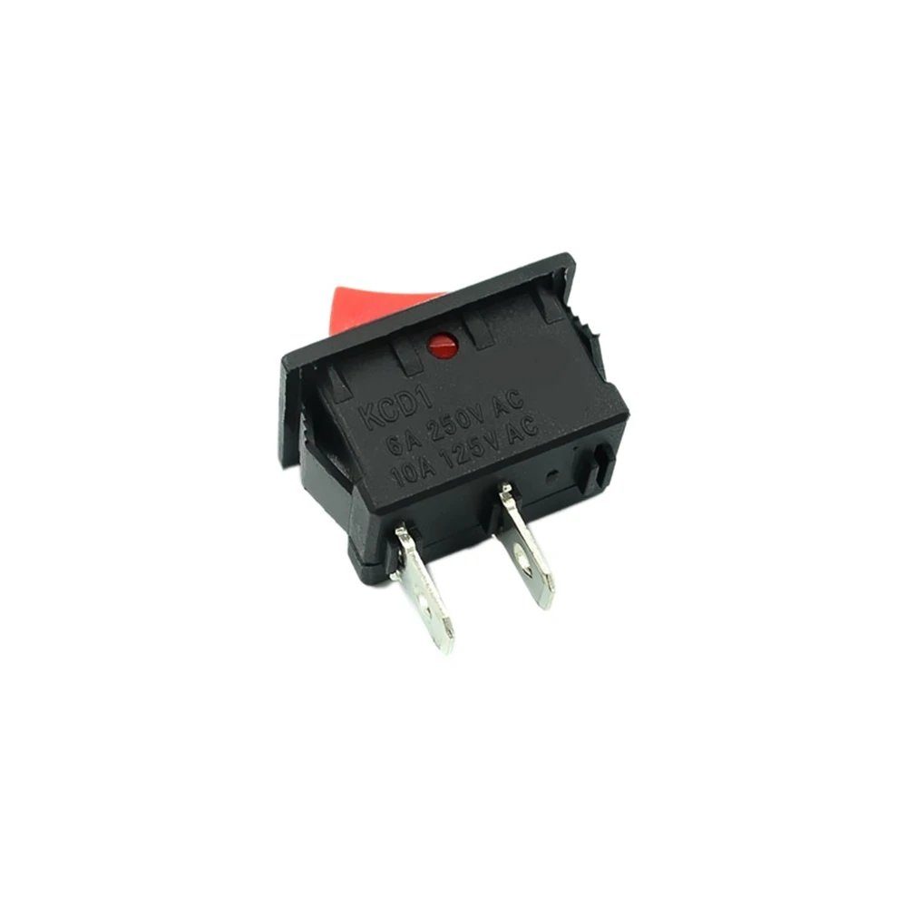10PCS On-Off KCD11 2Pin 2P Black Red Boat Car Rocker Switch 3A 250V 6A 125V AC Button KCD1-11 10X15 KCD117