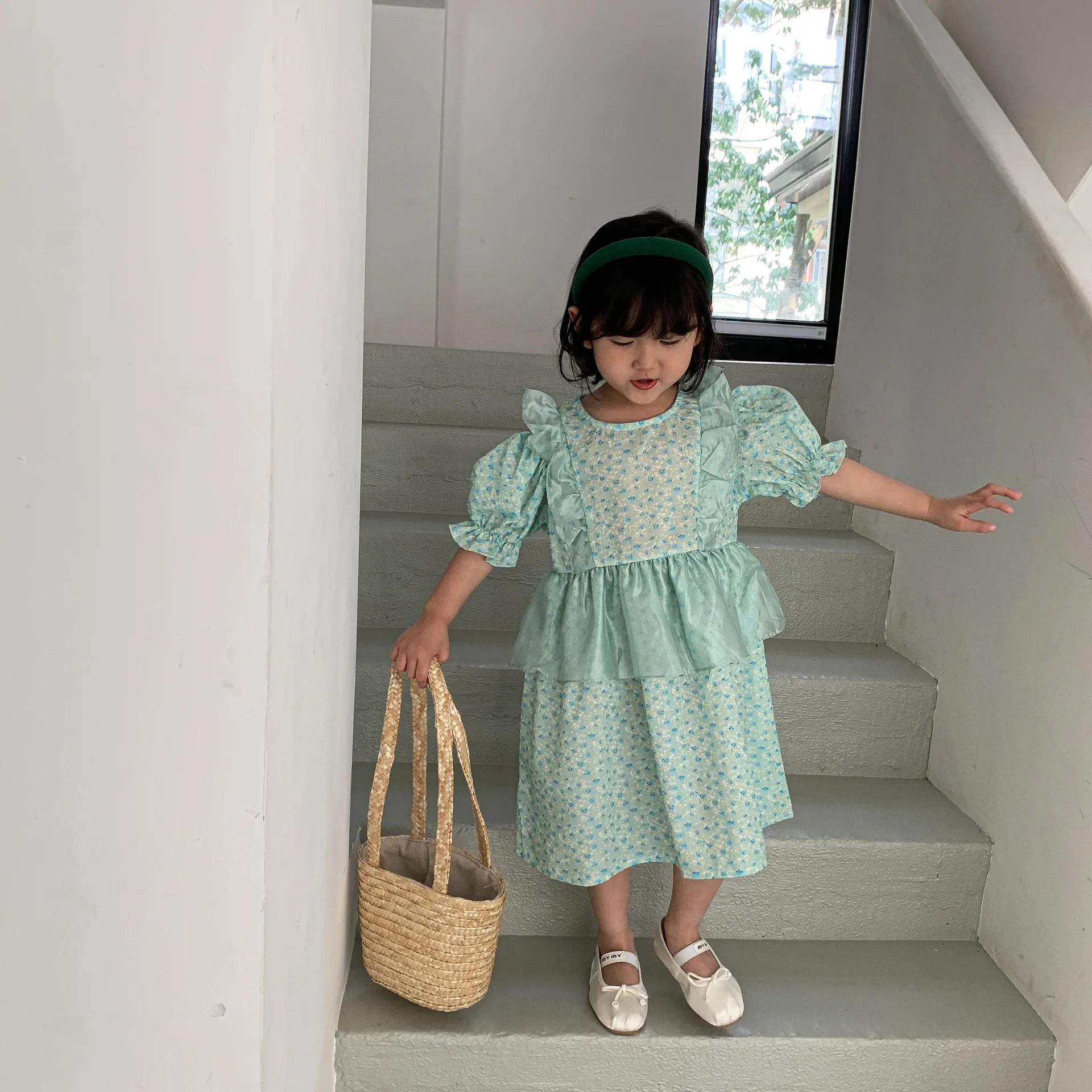 

Baby Girls Summer Dress Short Sleeve Floral Print Kids Dresses Children Party Sundress Clothes Toddler Girl Clothing