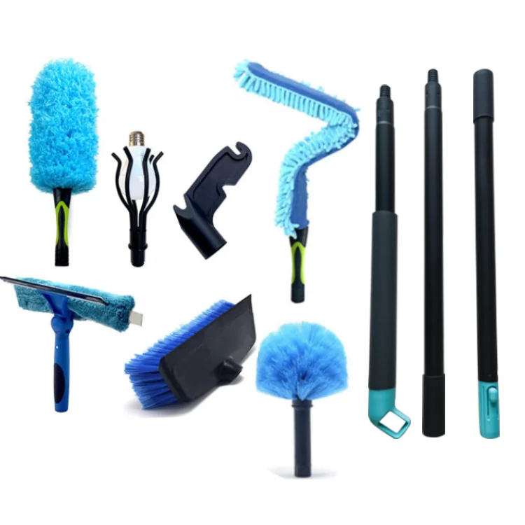 

Household Toilet Kitchen Bathroom Telescopic Solar Panels Windows Car Floor Cleaning Squeegee Washing Brush set