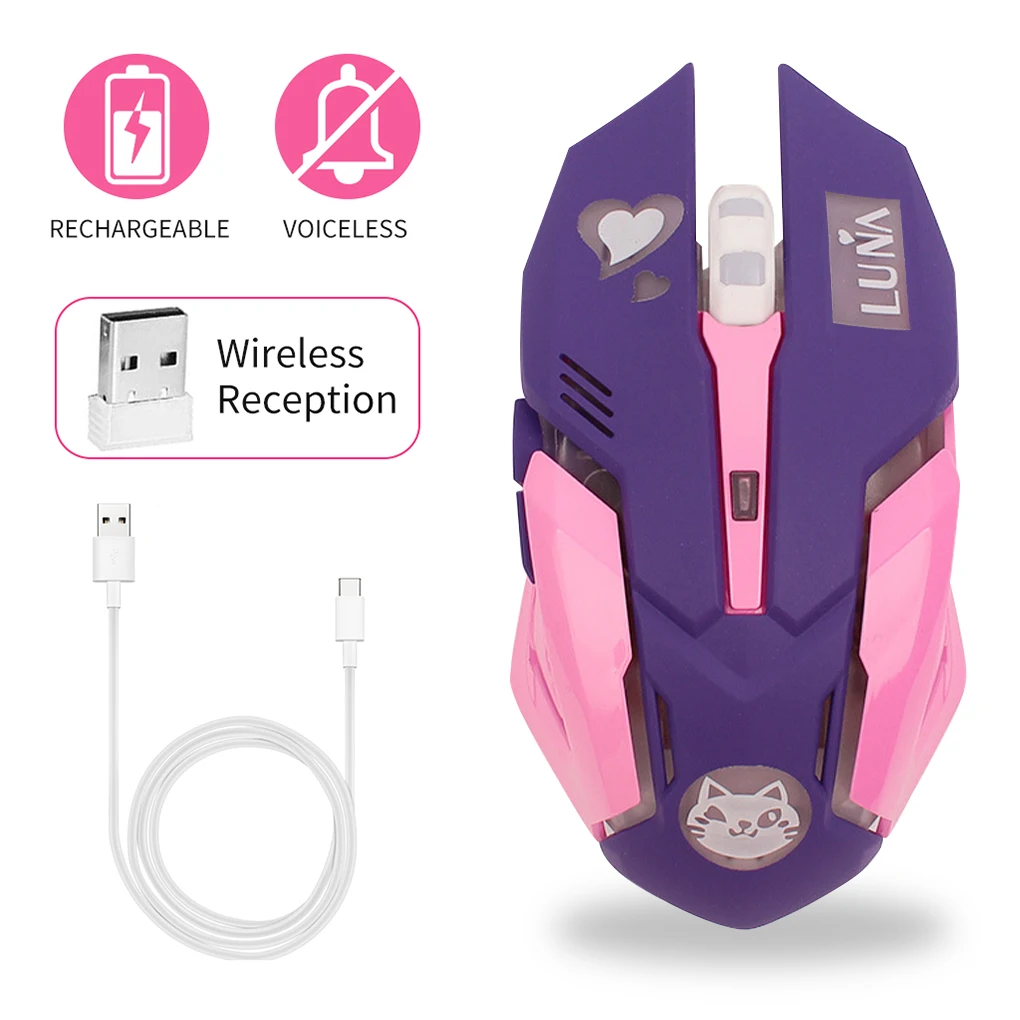 

Беспроводная оптическая USB-мышь, 2,4 ГГц, 6 кнопок, 2400DPI