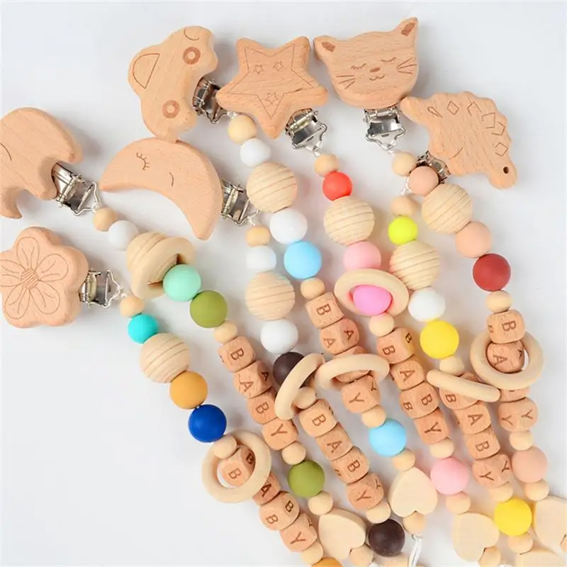 

Soft Cotton Pacifier Clip Chain Dummy Pacifier Clip Baby Anti-falling Chain Pacifier Relieve Chewing Cotton Pacifier Clip