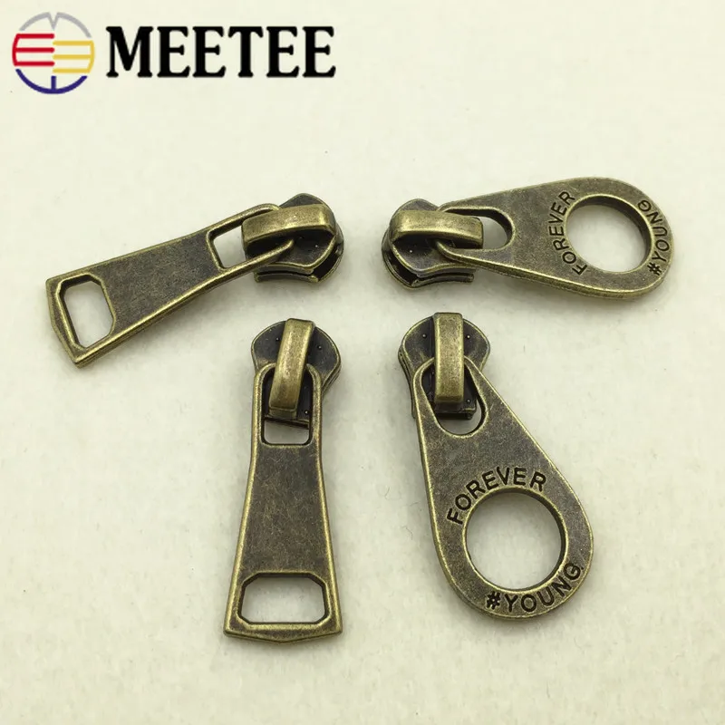 5Pcs Retro Bronze Zipper Slider For Metal Zippers Down Jacket Coat 5# Zip Head Zips Repair Kits DIY Garment Sewing Accessories | Дом и сад
