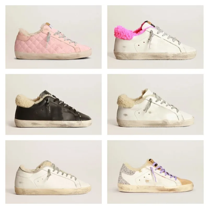 

2022 Autumn and Winter New Lamb Wool Old Small Dirty Shoes Parent-child Net Red Couple Shoes Black Sequin Back Tail DF207