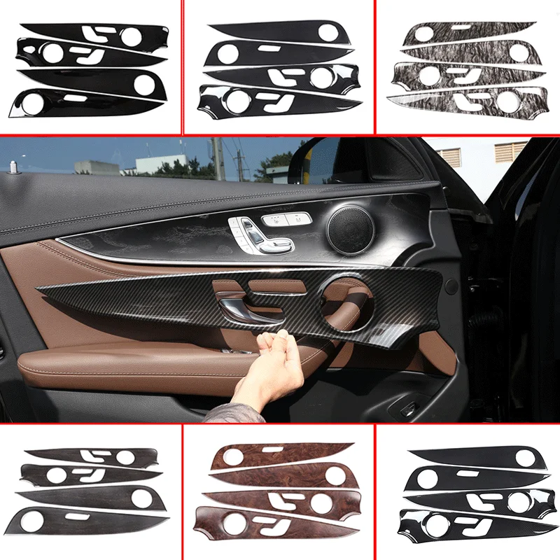 

For 2016-2021 Mercedes-Benz E-Class W213 ABS Carbon Fiber Car Styling Car Door Trim Panel Cover Sticker Car Interior Accessories