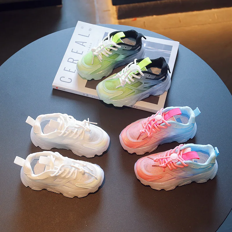 

Детские сетчатые кроссовки для мальчиков, дизайнерская Желейная обувь карамельных цветов, обувь для бега для девочек, повседневная спортив...