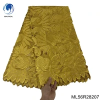 2022 high quality swiss voile lace with rhinestones african dress nigerian yellow lace fabrics for wedding dress ml56r282