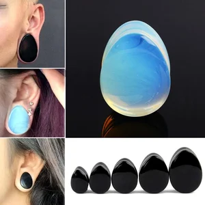 1Pc Drop shap Angel tear Ear Tunnel Plugs and Gauges Flesh Piercing Expander Plug Earrings in USA (United States)