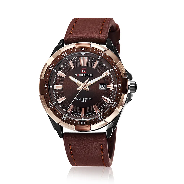 

Naviforce Men's Watches Waterproof Sport Military Watch For Men Multifunction Chronograph Fashion Quartz Wristwatches Leather