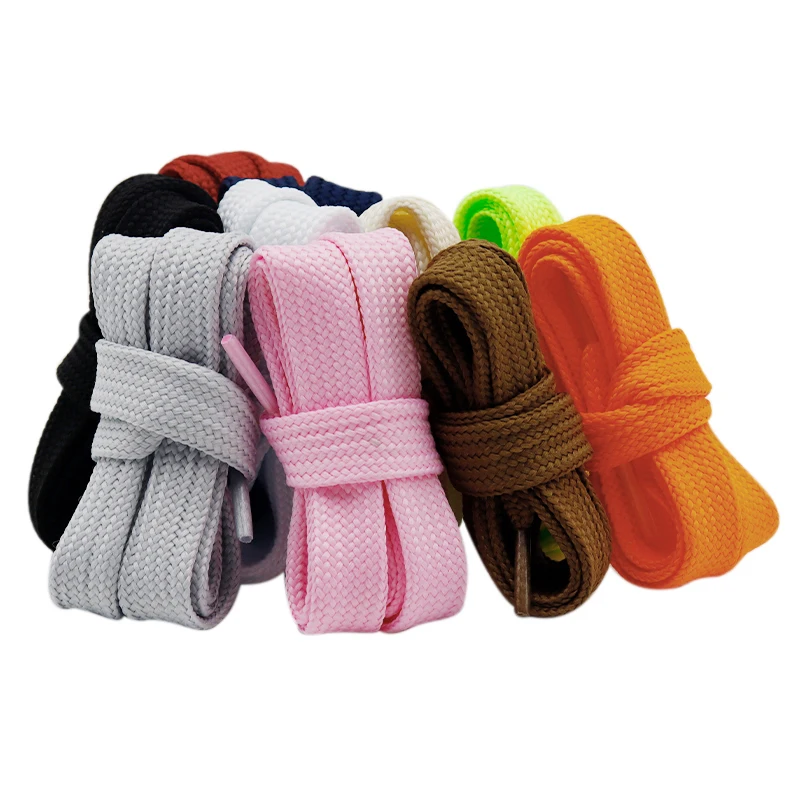 Coolstring Fashion Fat Tapes 1.8CM/0.7'' Wide Sneaker Cordon Athletic Boot Designer Lacets Colored Flat Ropes 30Pairs Wholesale