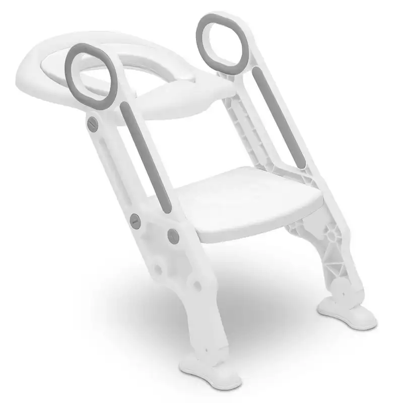 

Kid Size Toddler Potty Training Ladder Seat for Boys & Girls - Foldable Design Includes Adjustable Height, Soft Removable Seat &