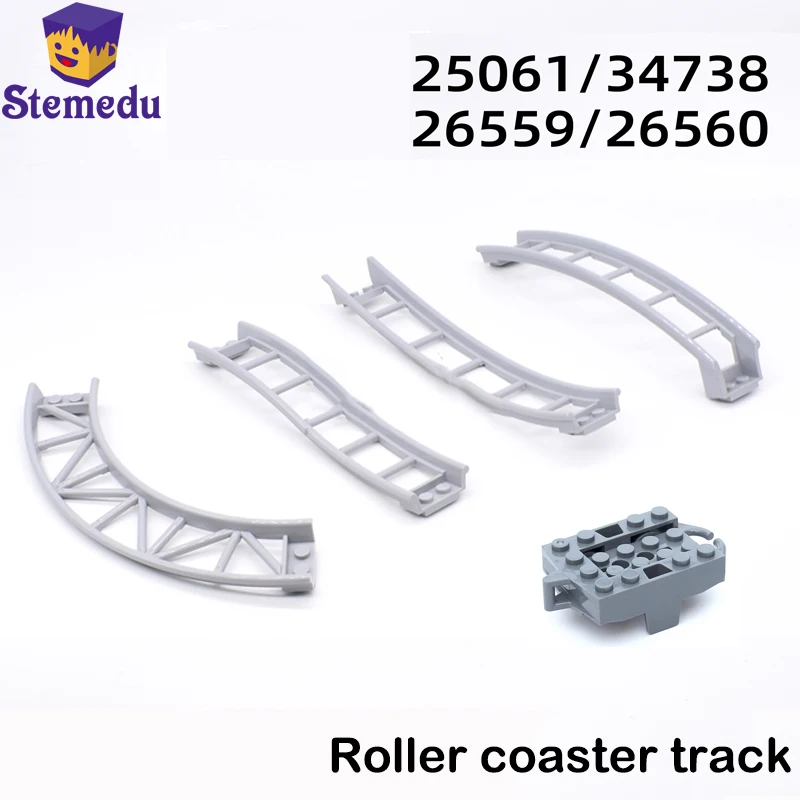 Кирпичи, американские горки, рельсовый лук/наклон с валом/краями, Строительные технологии, строительные блоки, игрушки 26560 26559 34738 25061
