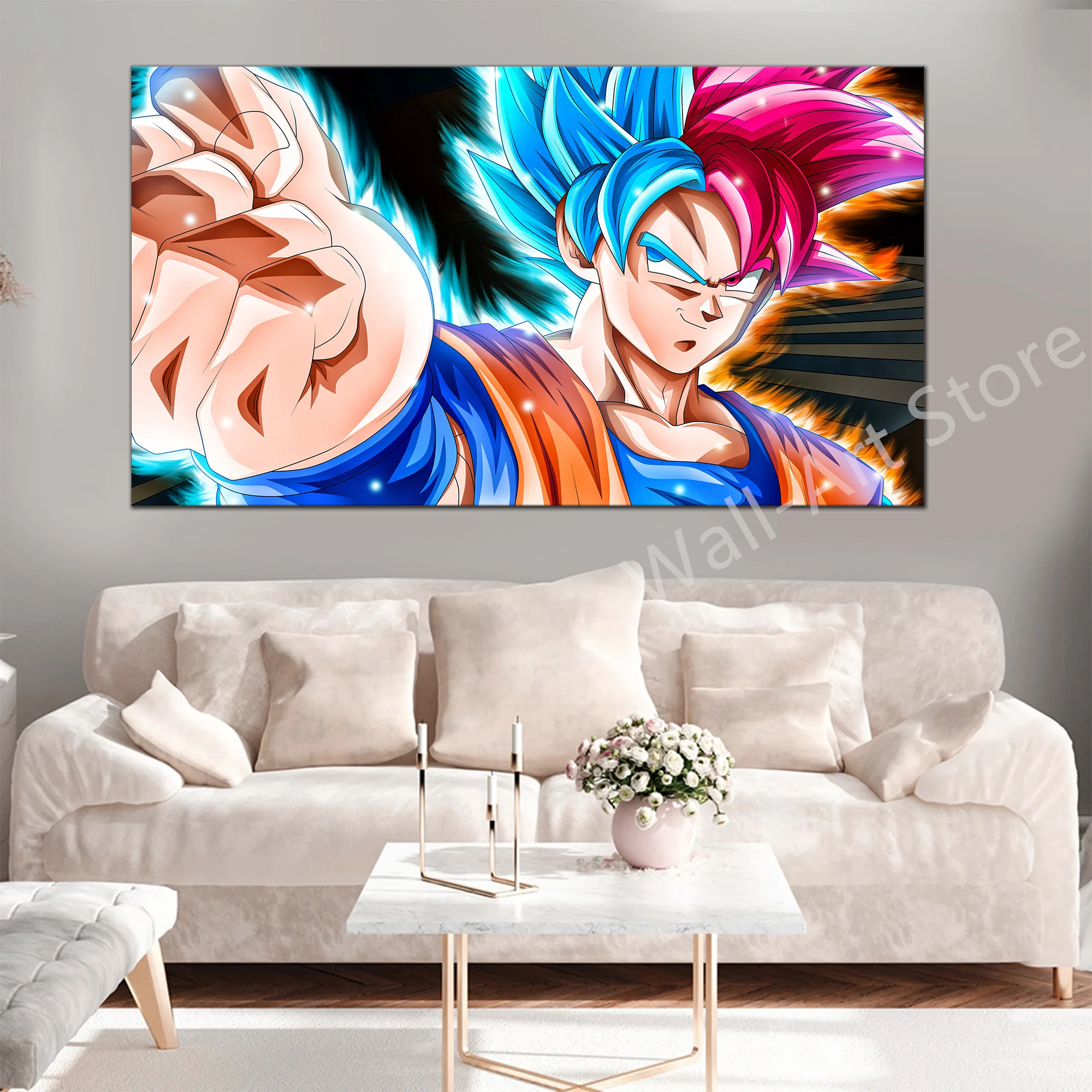 

Modern Canvas Paintings 5 Pieces Super Goku Dragon Ball Anime Poster And Print Wall Art Home Decor Modular Pictures Living Room