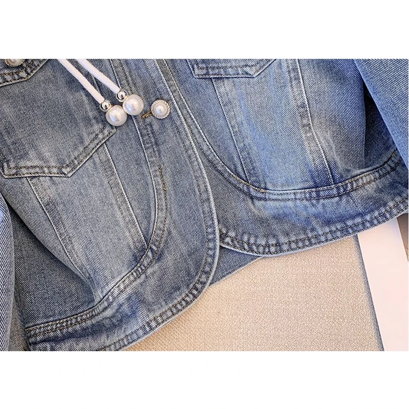 Винтажные джинсовые куртки с пряжкой женская верхняя одежда весна-осень 2024 новая
