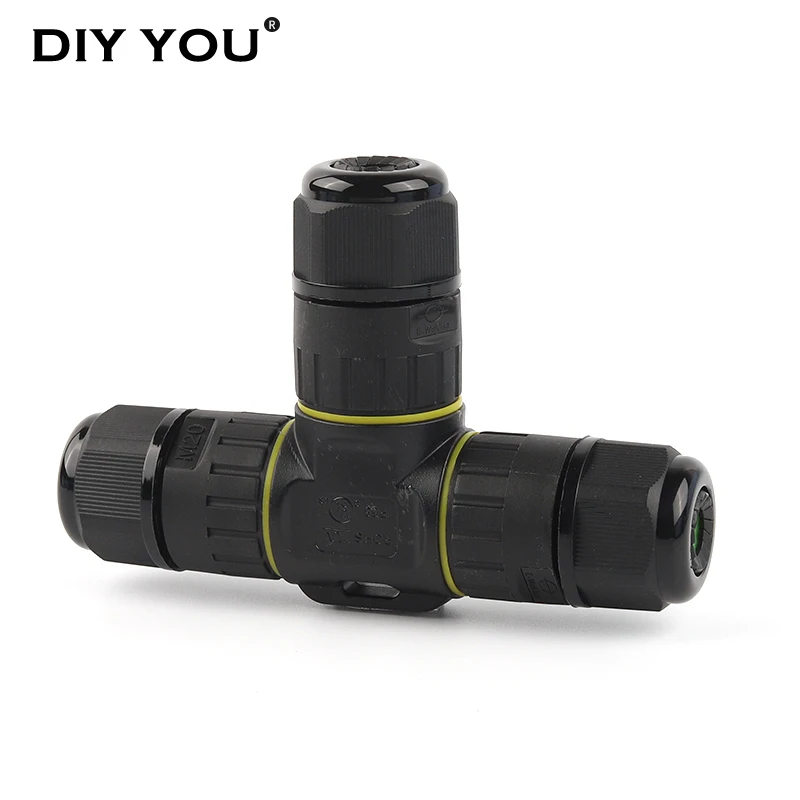

M20 IP68 T Type 3 Way For Ø5-12mm Wire Range Outdoor Waterproof Wire Connector For External Electrical Cable Connector Terminal