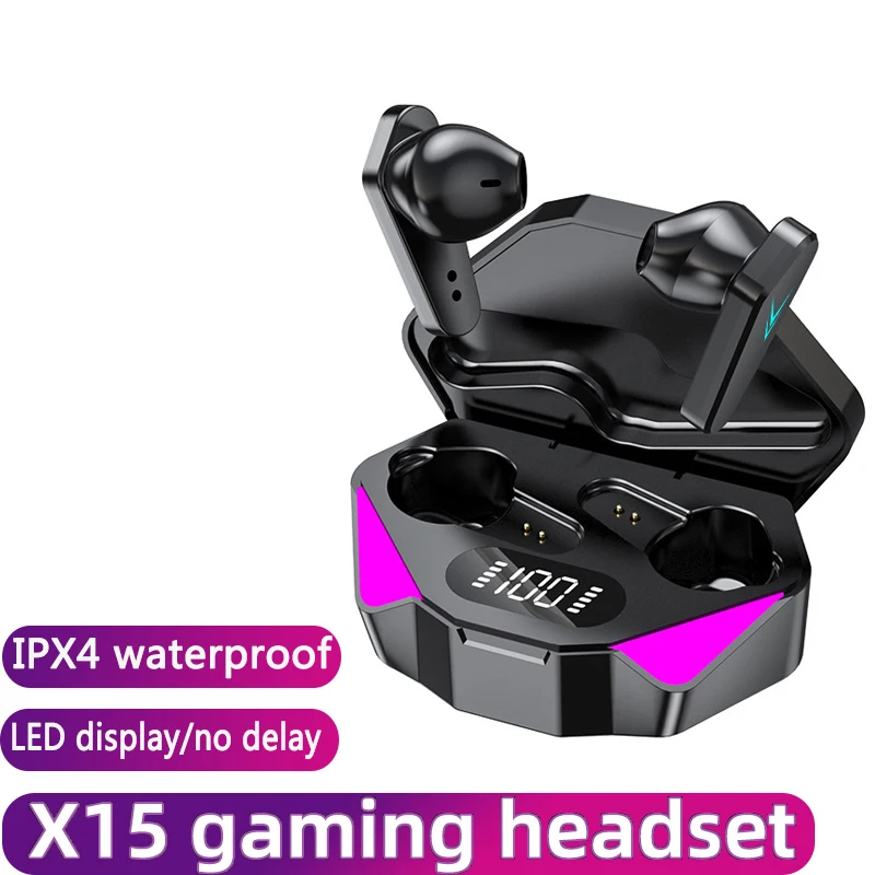

X15 TWS Mobile Game 65ms Low Latency Chicken Eating Competitive Stereo Headset Bluetooth HIFI Call Earpoddings Fashion Earbuds