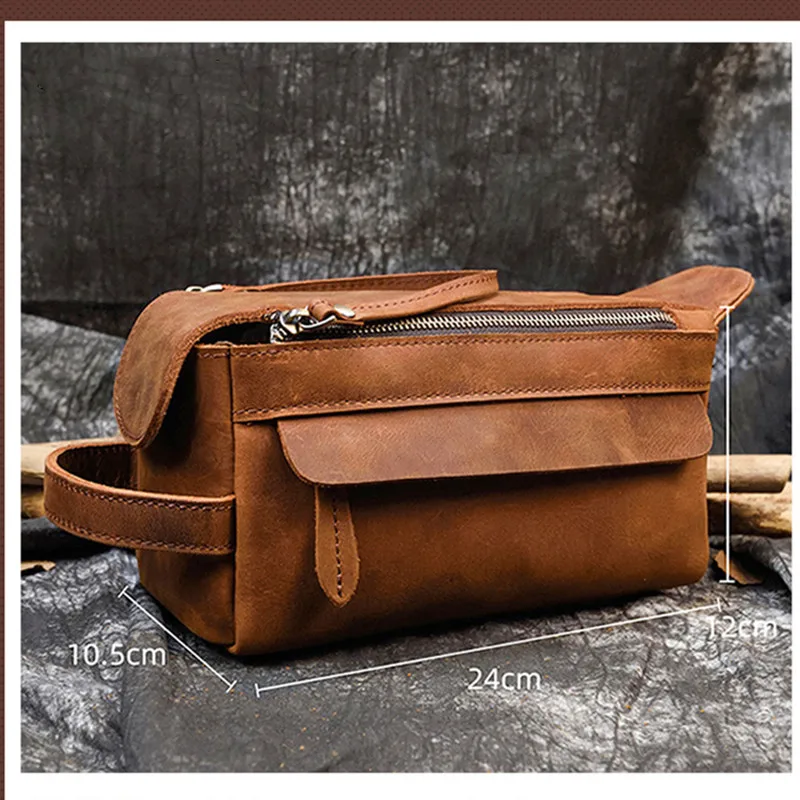 Portable Travel Packing Cube Men Cowhide Toiletries Storage Bag Travel Necessity Cosmetic Organize Pouch Accessories Supplies