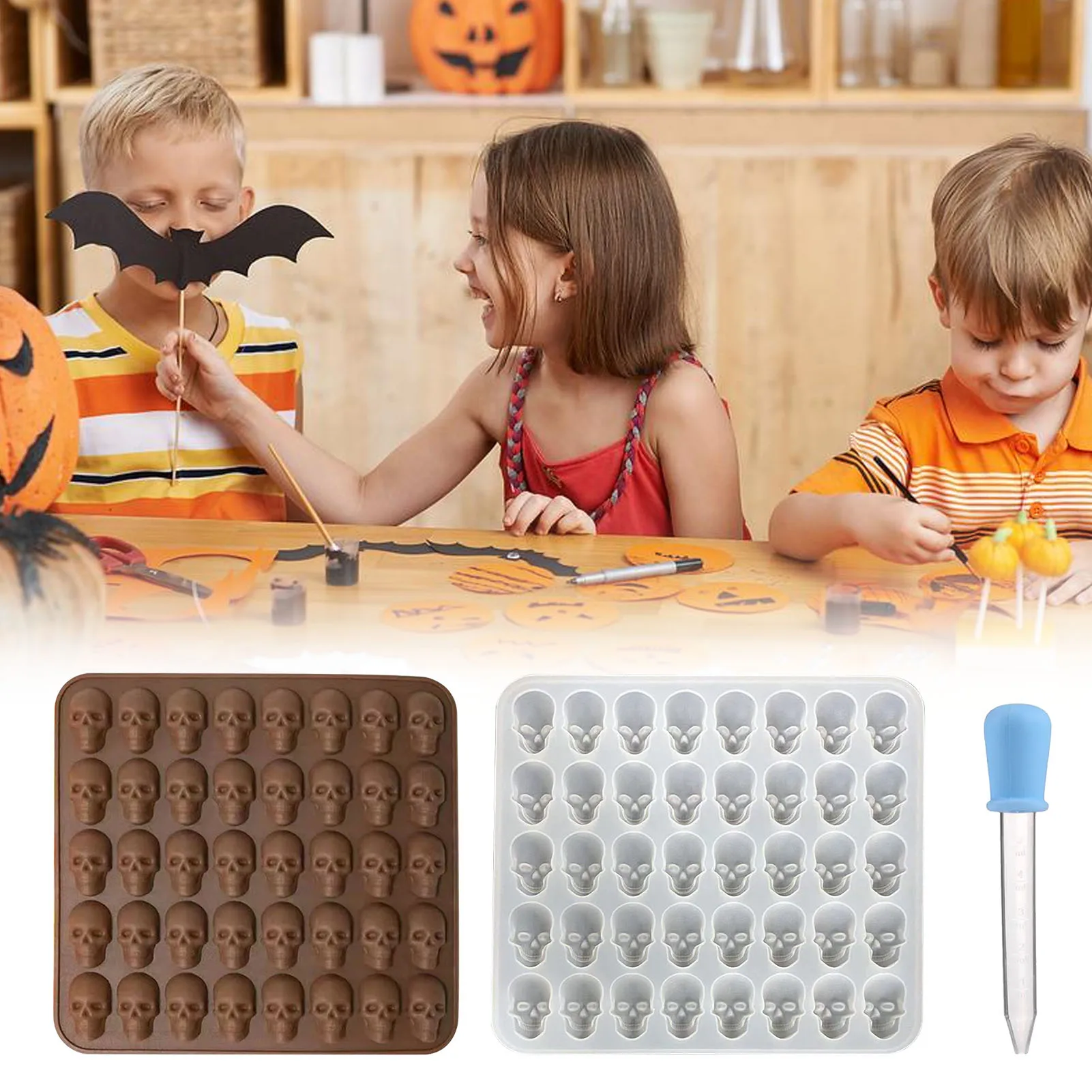 

2 шт., форма для льда в виде черепа, 40 ячеек