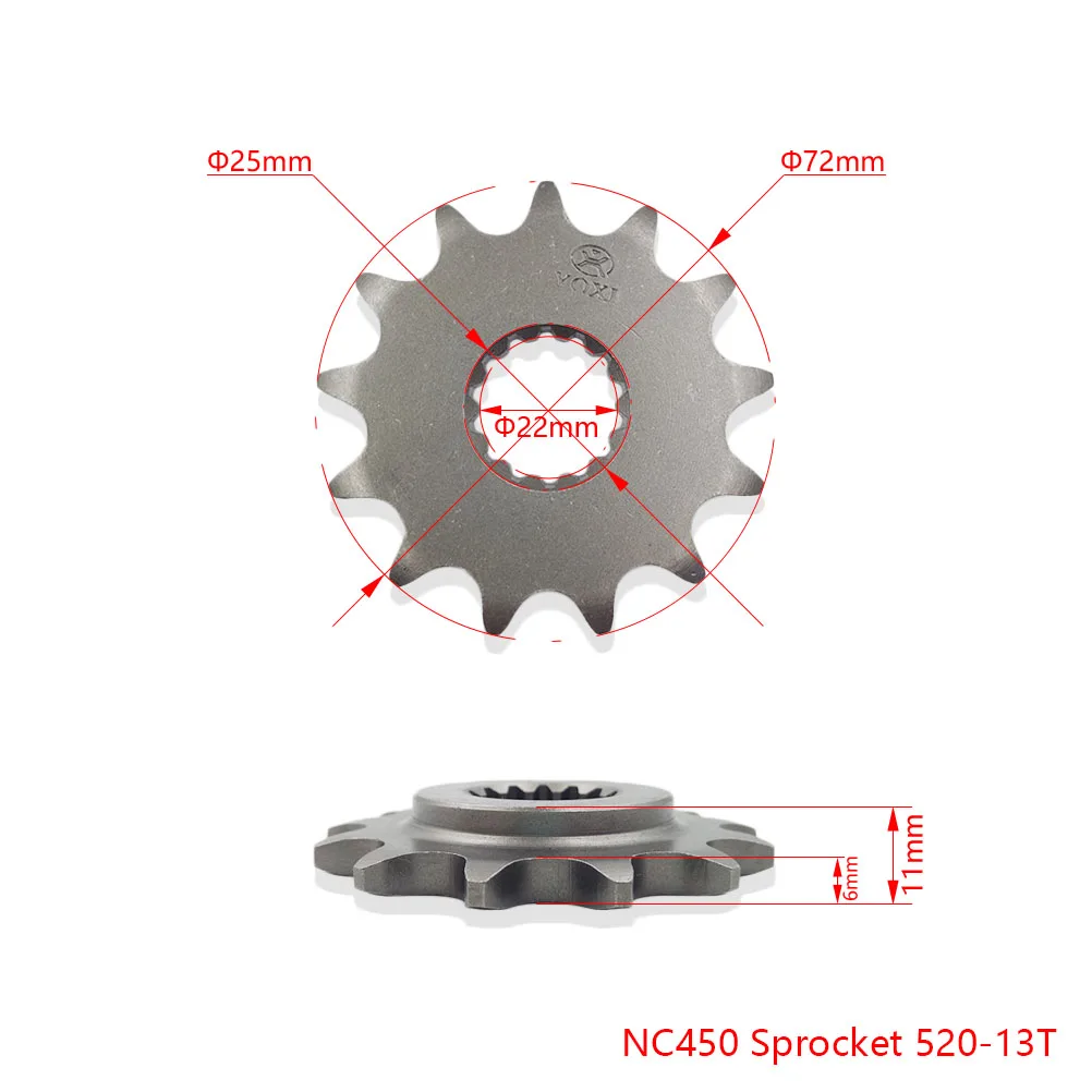 

Передняя Звездочка цепи мотоцикла, зубцы 13/14T, гладкая форма зубьев, NC250 NC450 CB250 двигатель 520 530, цепь для AVANTIS ENDURO