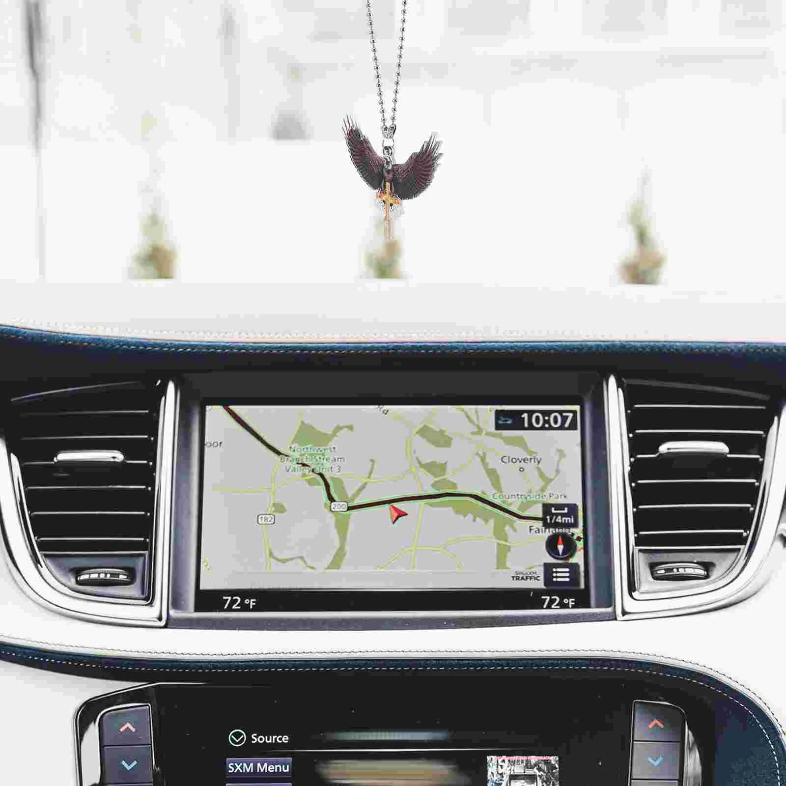 

The Car Rearview Mirror Accessories Crucifix Acrylic Hanging Decor