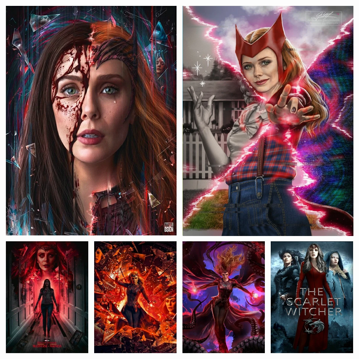 Алмазная 5D картина ведьма мозаика вышивка Wanda Vision Maximoff крестиком стразы домашний