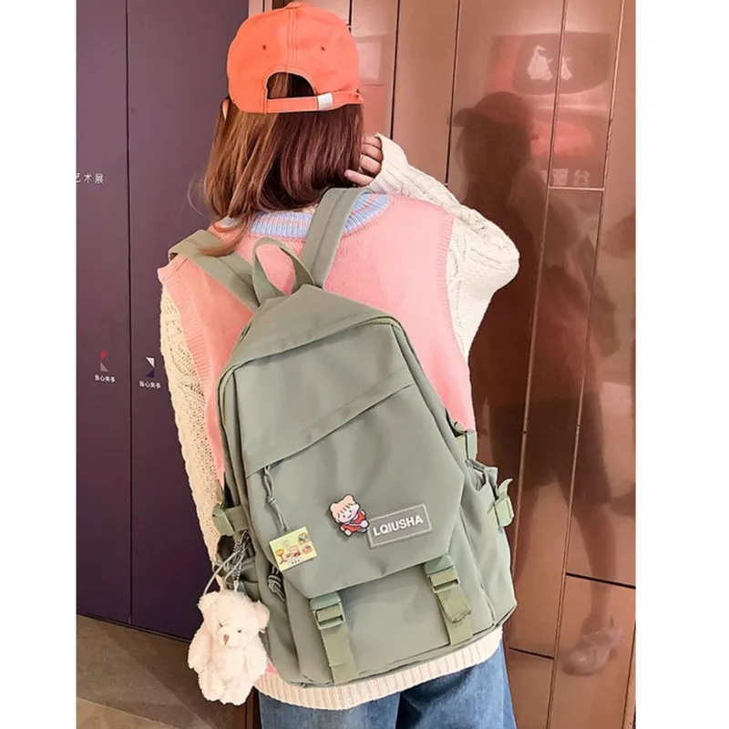 Simple Portable Travel Bag New School Bag For Teenagers Youth Solid Color Shoulder Bags