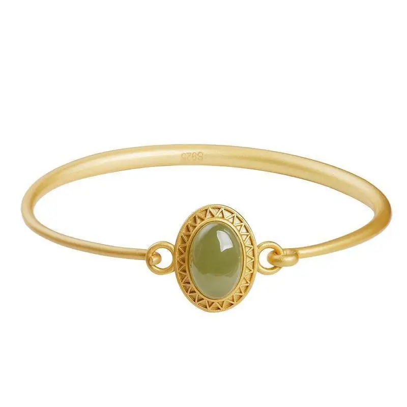 S покрытый серебром натуральный Hetian Biyu старинный метод Золотой открывающийся