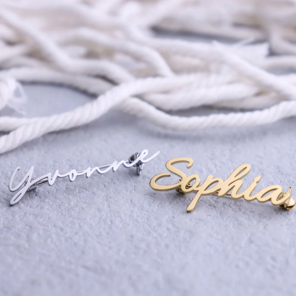 Индивидуальная именная брошь на заказ Уникальный Подарок годовщину для него/ее