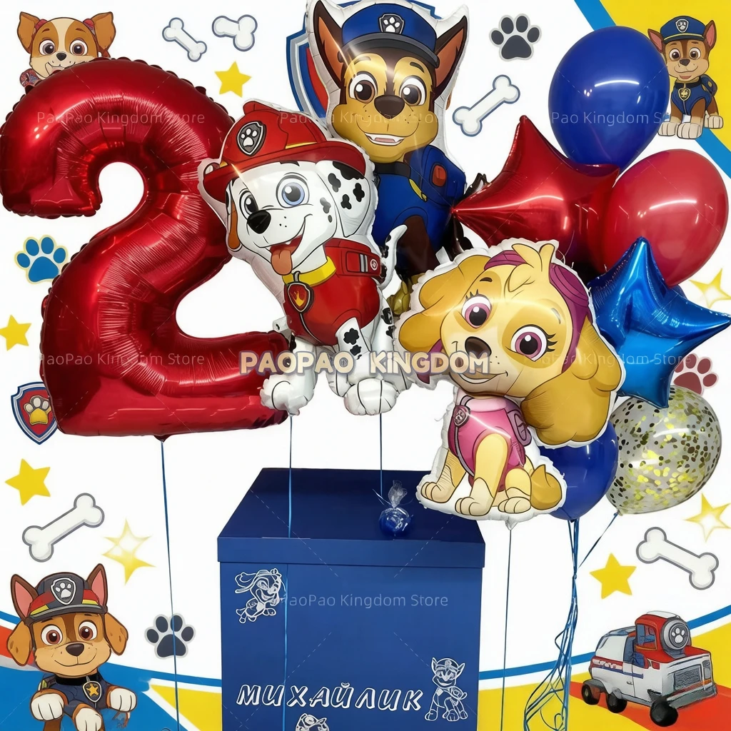 Фото Букет из розовых воздушных шаров PAW Patrol Skye, фольгированные и латексные шары, украшения для дня рождения девочек и детей №1