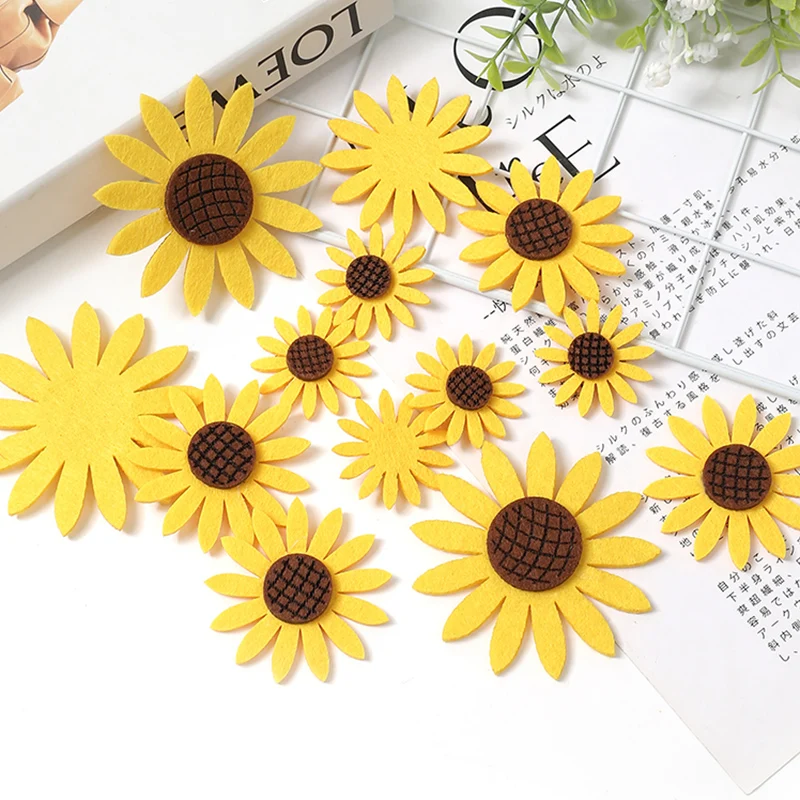 Artificial Sunflower Flowers Silk Fake Flowers Head For Home Decor Marriage Wedding Decoration Craft Scrapbook Gifts Accessories