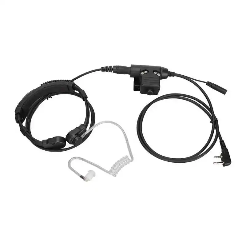 U94 PTT with Finger Microphone PTT + 7.1mm Retractable Throat Control Headset for V8 V80 V82 Radio Earpiece