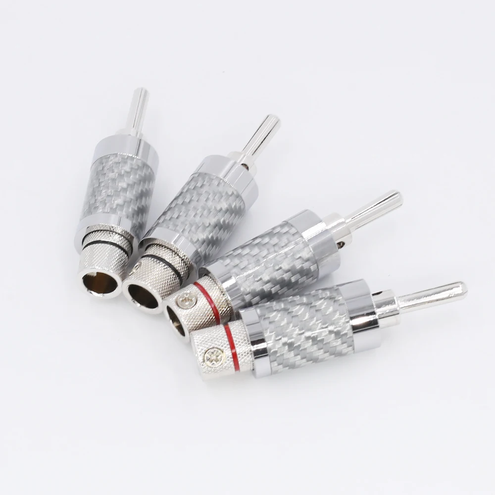 4PCS  VB414R Rhodium plated Banana Speaker cable Plug HiFi Connector