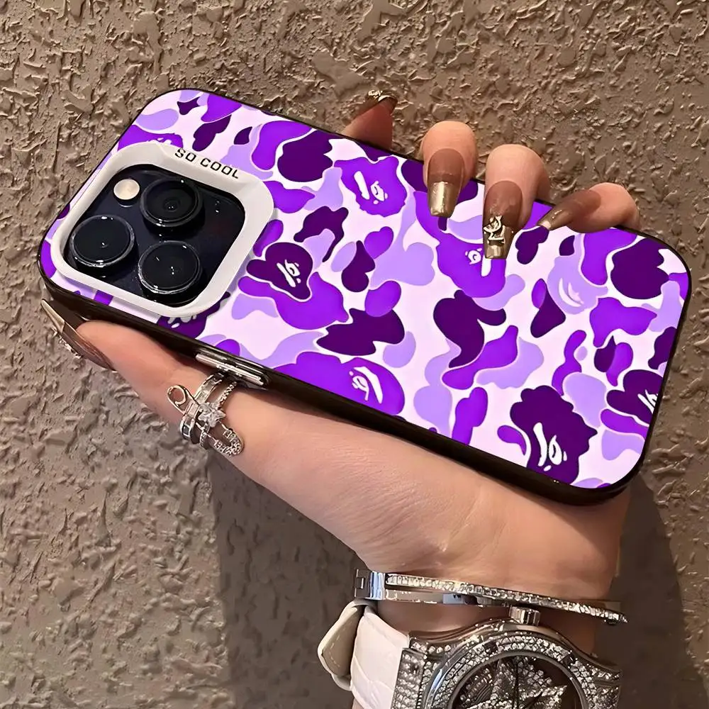 Фото Модный яркий чехол BAPE для iPhone 17 16 15 14 13 12 11 Pro Max Plus, цвет серебристый №4