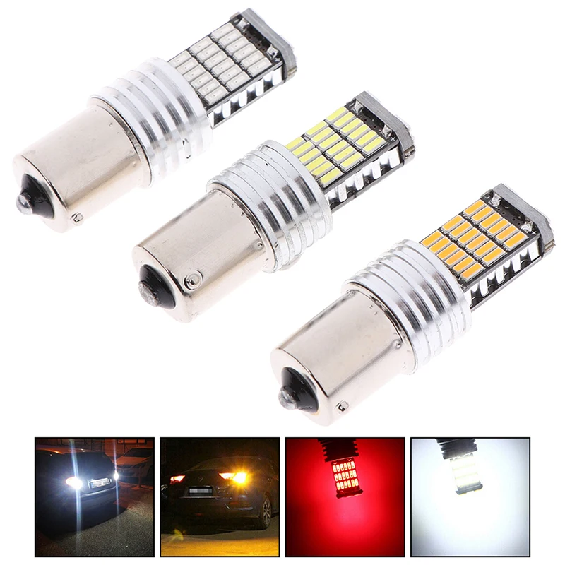 

45-SMD LED 12V 24V P21W Bay15d 1156 Ba15s Car Bulbs Turn Signal Reverse Brake Lihgt High Quality New Arrival 2021