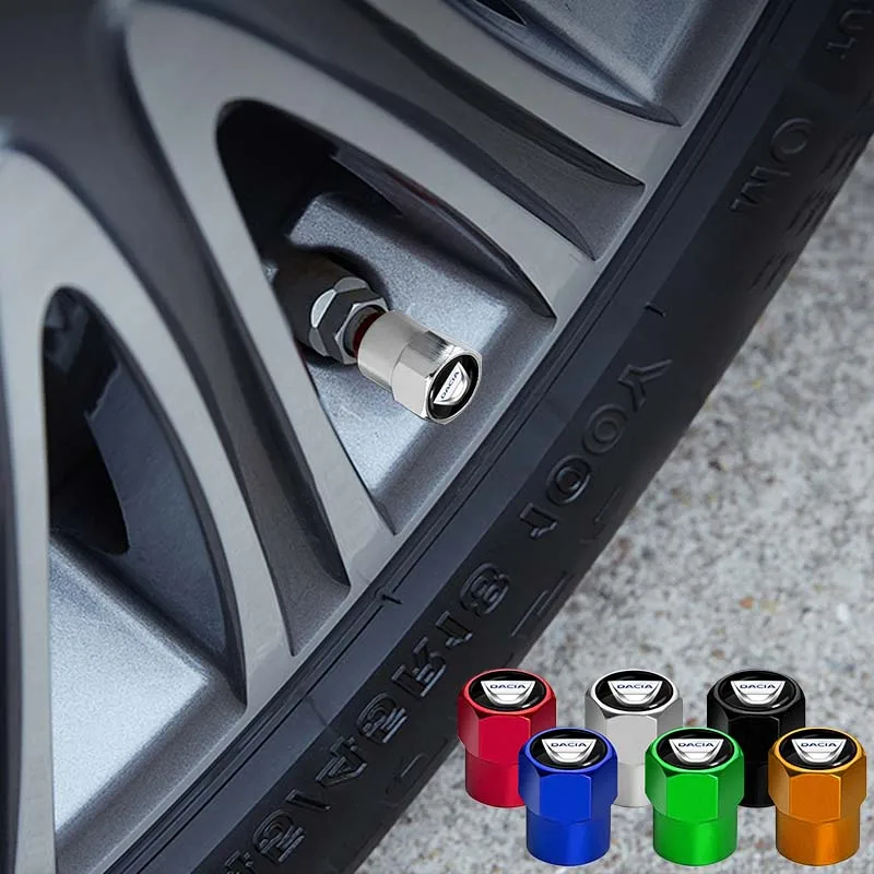 

Car Wheel Tire Aluminum Alloy Valve Caps Tyre Rim Stem Covers Waterproof Accessories for Dacia Duster Logan Stepway Dokker Lodgy