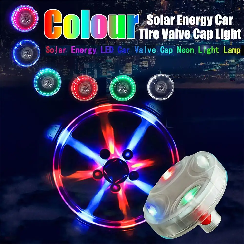 Tire Light Waterproof Wheel Solar Led Lamp Auto Energy Flashing Lights For Car Truck Motorcycle Rvs S8h5