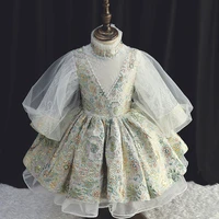 kids dresses for girls long sleeve princess dress fashion floral brinthday ball gowns 8 years flower girls for weddings dresses