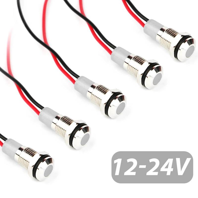 VaneAims FXB8F-LED металлические светодиодные индикаторы 8 мм 3-24В красный/синий/желтый/белый/зеленый