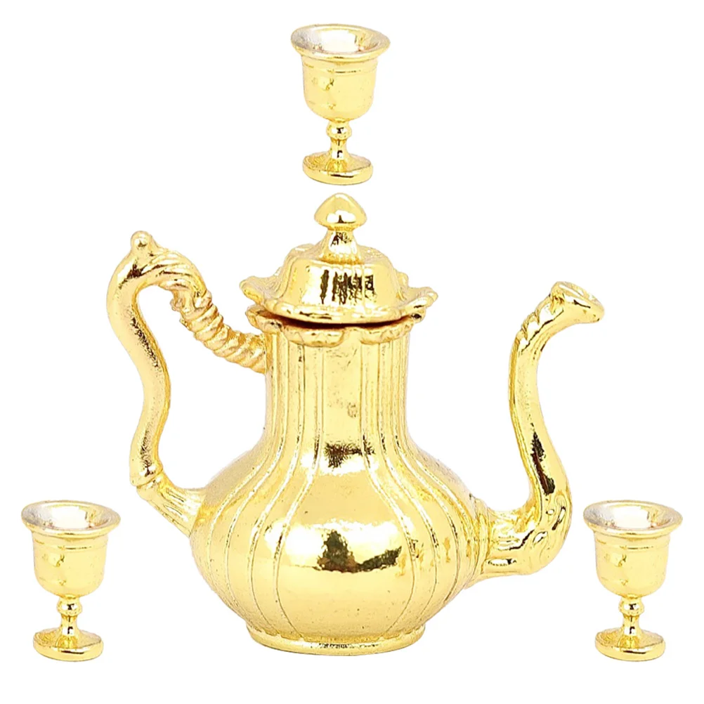 Миниатюрный чайник декор дома модель реквизит для фотосессии куклы мебель