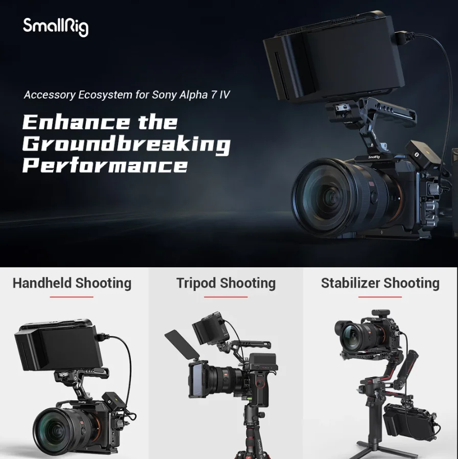 Клетка SmallRig полноразмерная для DSLR-камер Sony Alpha a7iv A7 IV / 7S III базовая пластина с