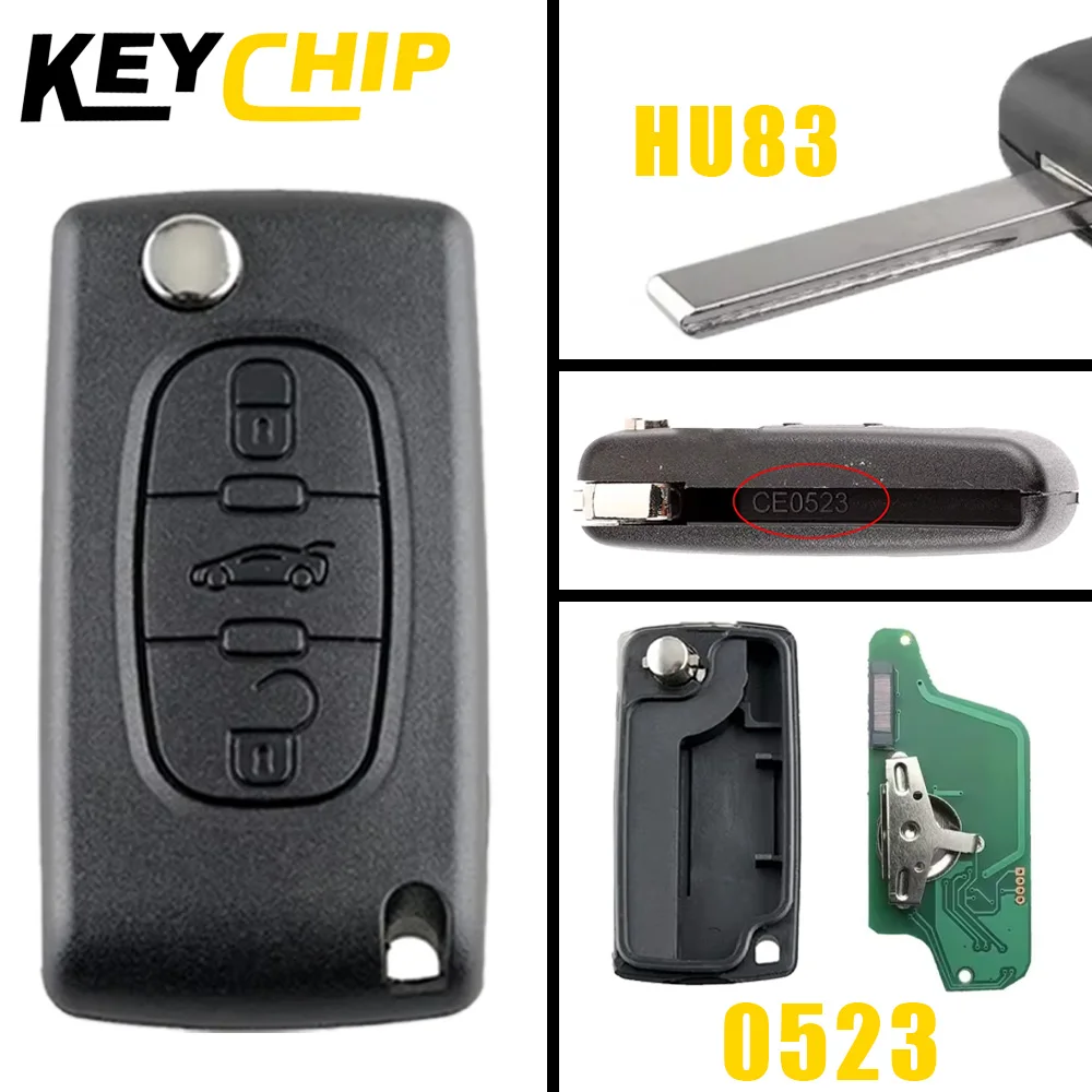 

KC Для Citroen C2 C3 C4 C5 C6 Для Peugeot 207 307 308 407 607 807 Xsara Berlingo CE0536 CE0523 Откидной дистанционный автомобильный ключ ASK FSK