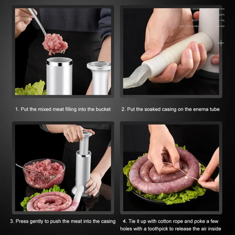 Колбасный шприц из нержавеющей стали горизонтальная колбасница кухонный