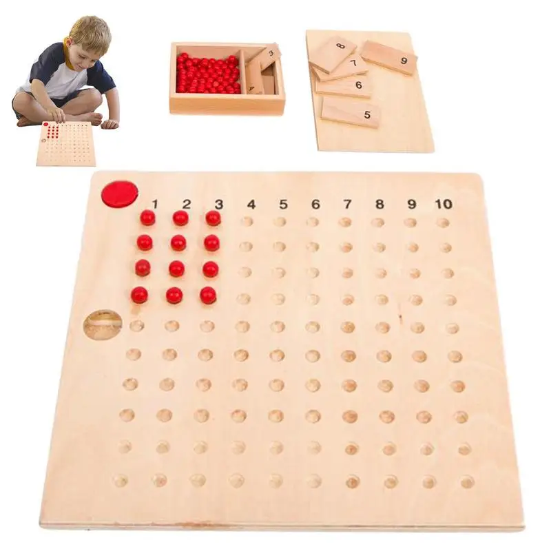 

Montessori Educational Wooden Toy Multiplication And Division Beads Board For Early Childhood Preschool Training Family Version