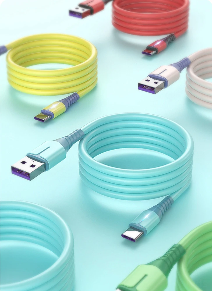 

Fast Charging Type C Cable For Huawei Xiaomi POCO F3 USB C Cable With LED Liquid Silicone Charger Data USB Cable Free Shipping