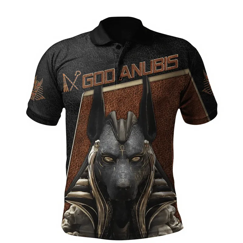 Fashion Ancient Egyptian Pharaoh 3D All over Print Men's Polo Shirt Summer Casual Polo Polo Shirt