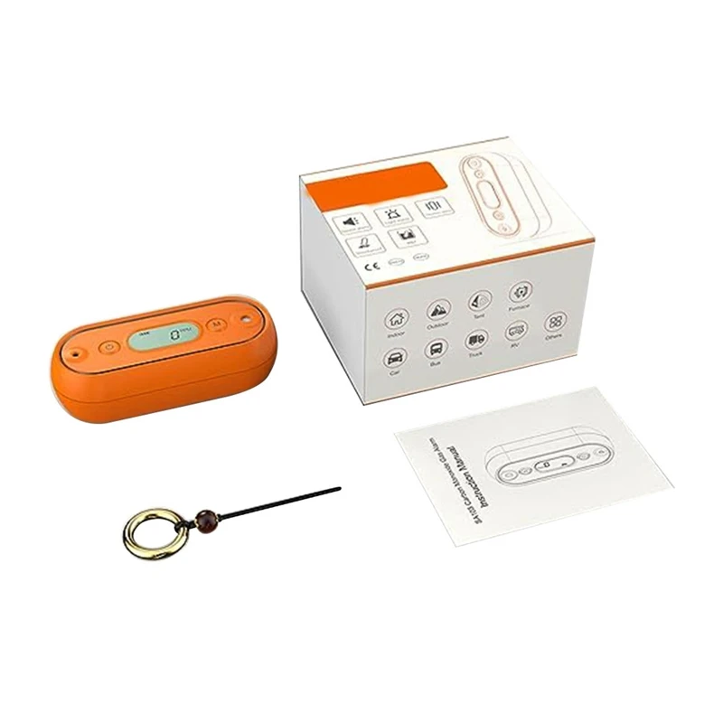 

Портативный детектор угарного газа, водонепроницаемый оранжевый детектор угарного газа с сигнализацией для транспортных средств, авиации, кемпинга