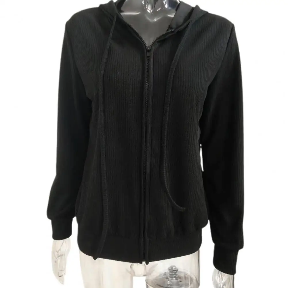 

Women Long-sleeved Coat Cozy Knitted Sweater Coat for Women Hooded Drawstring Long Sleeve Thick Warm Elastic Loose Fit