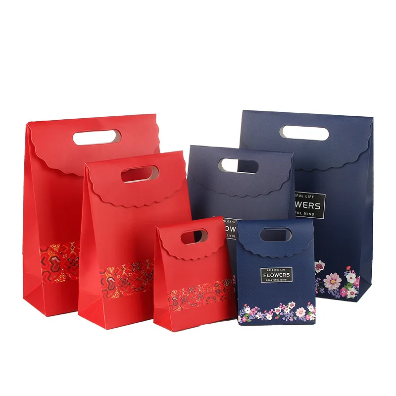 

10pcs Festival Gift Bags For Wedding Birthday Christmas Home Party Portable Sealing Gifts Candy Packaging Bag Foldable Paper Bag