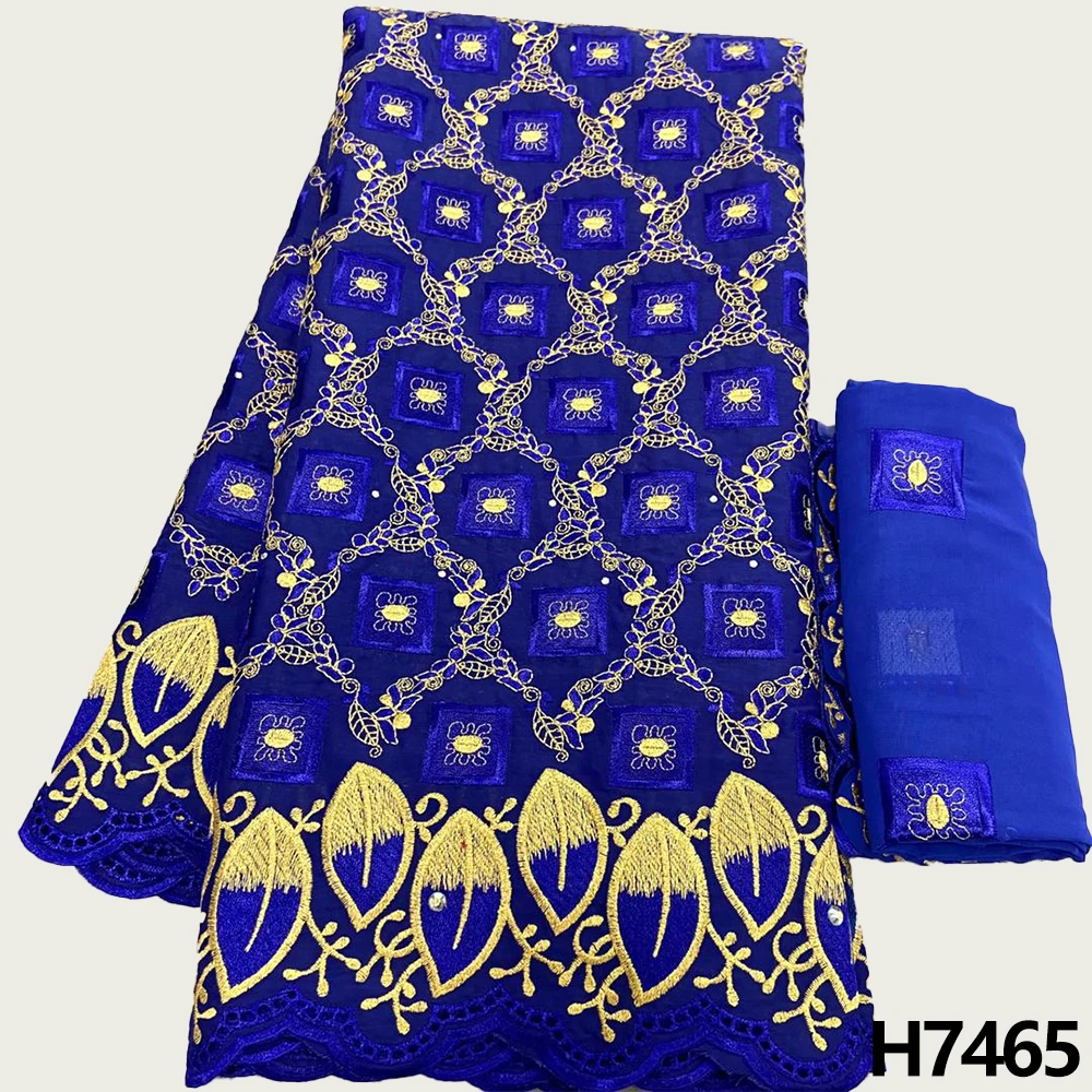 

Blue African Swiss Voile Lace In Switzerland 2022 Embroidery Swiss Lace Fabric Dubai High Quality Cotton Fabric 7 Yards HJ7465